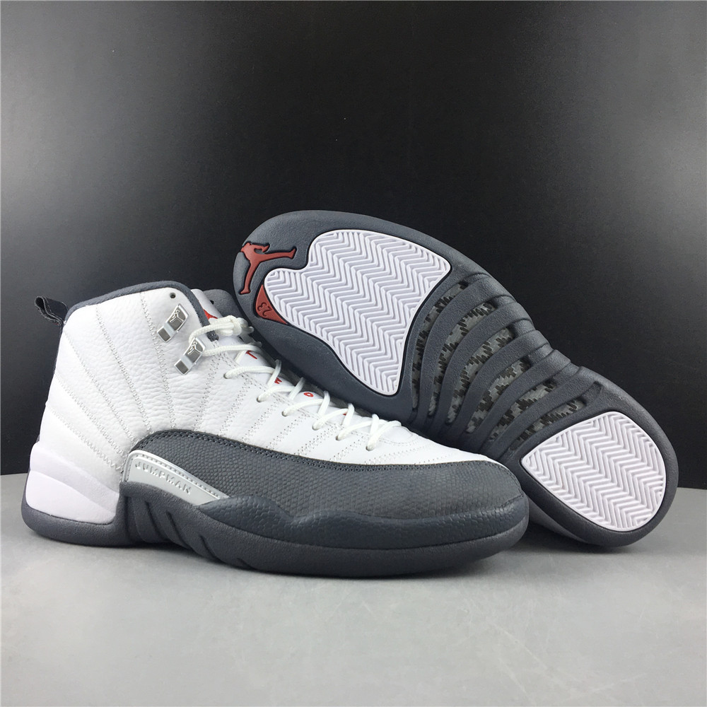 New Air Jordan 12 Retro White Grey Silver Shoes